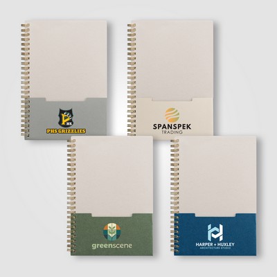 Lino FSC Paper Spiral Binding Vertical Pocket Notebook - A5 - ColorJet