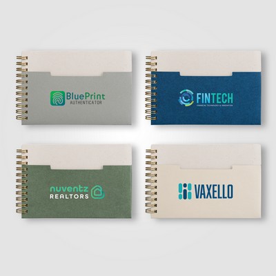 Lino FSC Paper Spiral Binding Horizontal Pocket Notebook - A6 -ColorJet